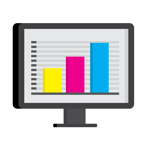 Analytics, market data, monitor, research, screen, seo, statistics icon